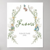 Peter Rabbit Greenery Wildblume Favors Poster (Vorne)