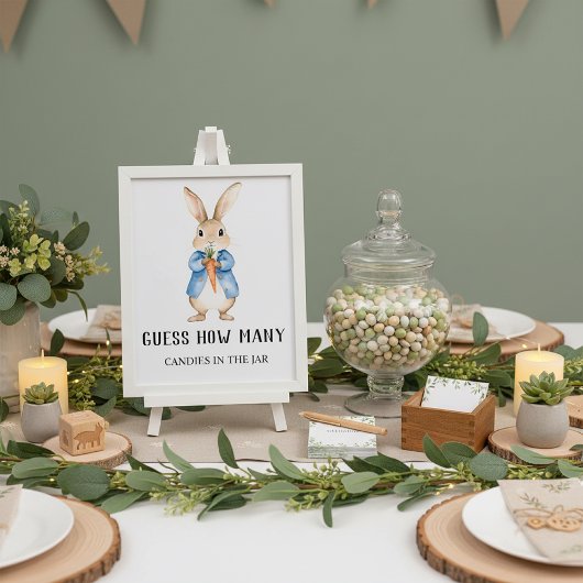 Peter Rabbit “Guess How Many” Baby Shower Game Poster