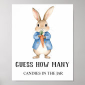Peter Rabbit “Guess How Many” Baby Shower Game Poster (Vorne)