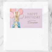 Peter Rabbit | Happy Birthday von Rechteckiger Aufkleber (Tasche)