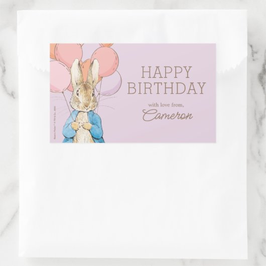 Peter Rabbit | Happy Birthday von Rechteckiger Aufkleber (Tasche)