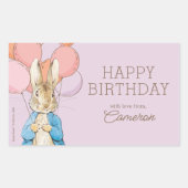 Peter Rabbit | Happy Birthday von Rechteckiger Aufkleber (Vorderseite)