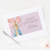 Peter Rabbit | Happy Birthday von Rechteckiger Aufkleber (Umschlag)