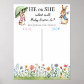 Peter Rabbit He or She Gender Reveal Voting Game Poster (Vorne)