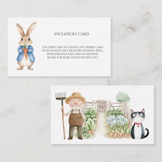Peter Rabbit Herr McGregor Garden Baby Shower Begleitkarte (Vorne/Hinten)