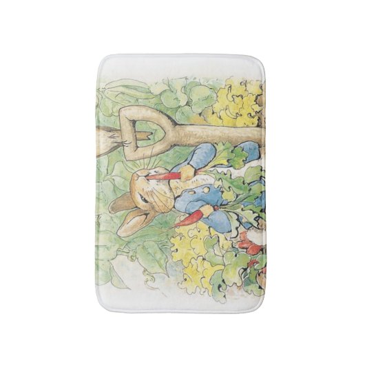 Peter Rabbit im Garten - Beatrix Potter Badematte (Vorderseite Vertikal)