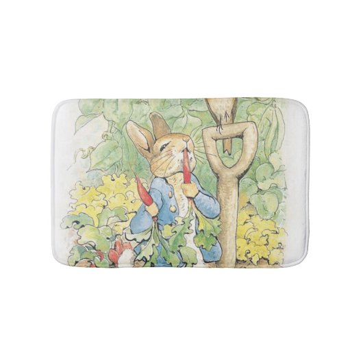 Peter Rabbit im Garten - Beatrix Potter Badematte (Vorderseite)