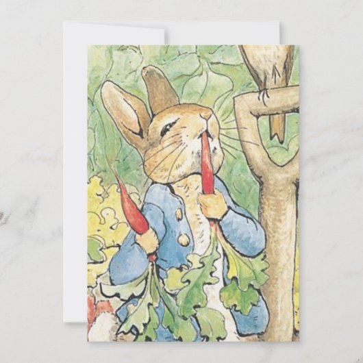 Peter Rabbit im Garten - Beatrix Potter Einladung (Vorderseite)
