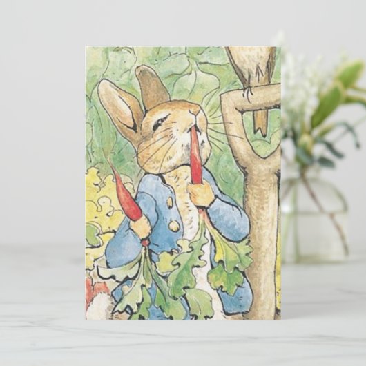 Peter Rabbit im Garten - Beatrix Potter Einladung (Stehend Vorderseite)