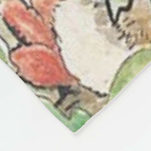 Peter Rabbit im Garten - Beatrix Potter Fleecedecke (Ecke)