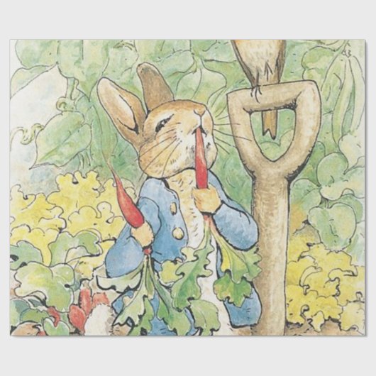 Peter Rabbit im Garten - Beatrix Potter Geschenkpapier (Flach)