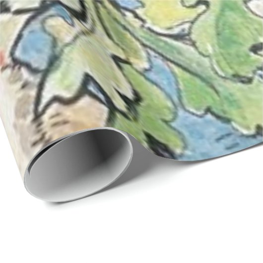 Peter Rabbit im Garten - Beatrix Potter Geschenkpapier (Rolleneckpunkt)