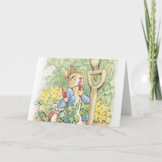 Peter Rabbit im Garten - Beatrix Potter Karte (Vorderseite)
