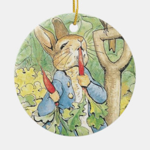 Peter Rabbit im Garten - Beatrix Potter Keramik Ornament