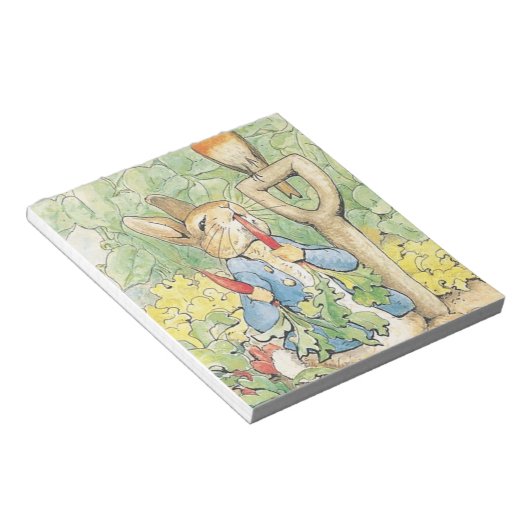 Peter Rabbit im Garten - Beatrix Potter Notizblock (angewinkelt)