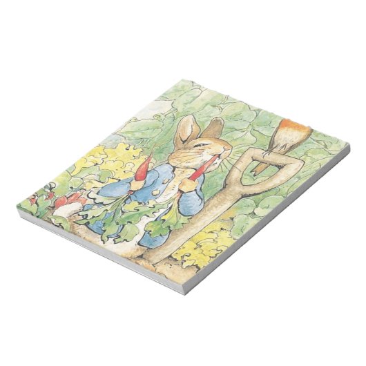 Peter Rabbit im Garten - Beatrix Potter Notizblock (Rotiert)
