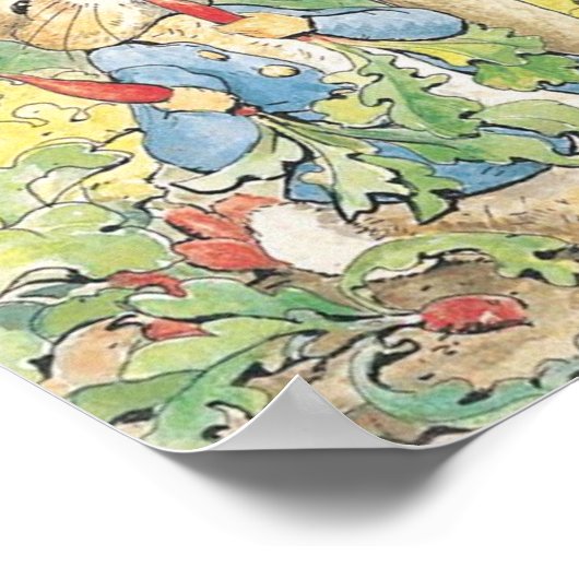 Peter Rabbit im Garten - Beatrix Potter Poster (Ecke)