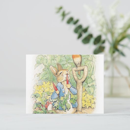 Peter Rabbit im Garten - Beatrix Potter Postkarte (Stehend Vorderseite)