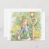 Peter Rabbit im Garten - Beatrix Potter Postkarte (Vorne/Hinten)