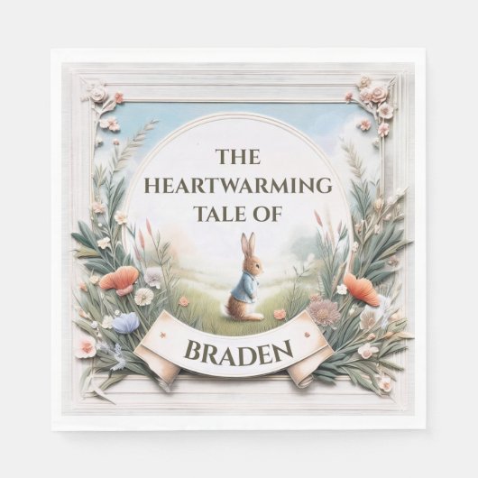 Peter Rabbit im Garten Serviette (Vorderseite)