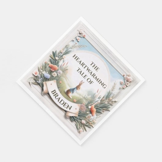 Peter Rabbit im Garten Serviette (Ecke)