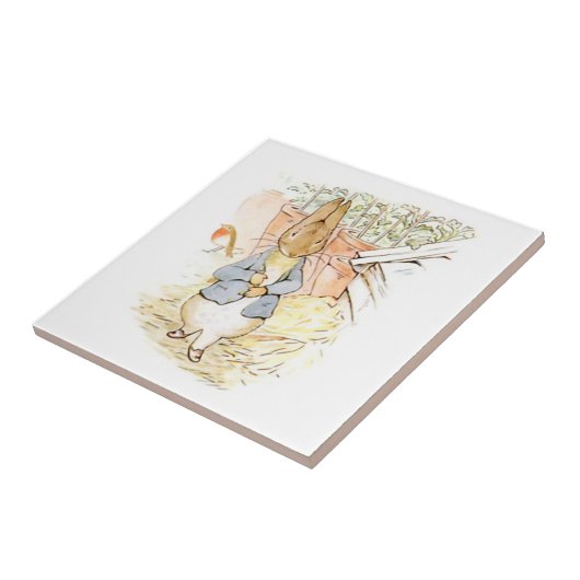 Peter Rabbit im Garten (von Beatrix Potter) Fliese (Seite)