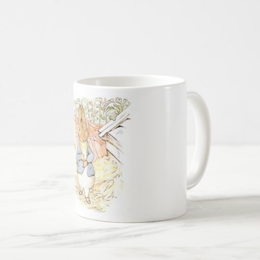 Peter Rabbit im Garten (von Beatrix Potter) Kaffeetasse (VorderseiteRechts)