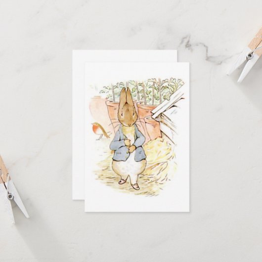 Peter Rabbit im Garten (von Beatrix Potter) Karte (Vorderseite/Rückseite Beispiel)