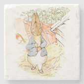 Peter Rabbit im Garten (von Beatrix Potter) Steinuntersetzer (Vorderseite)