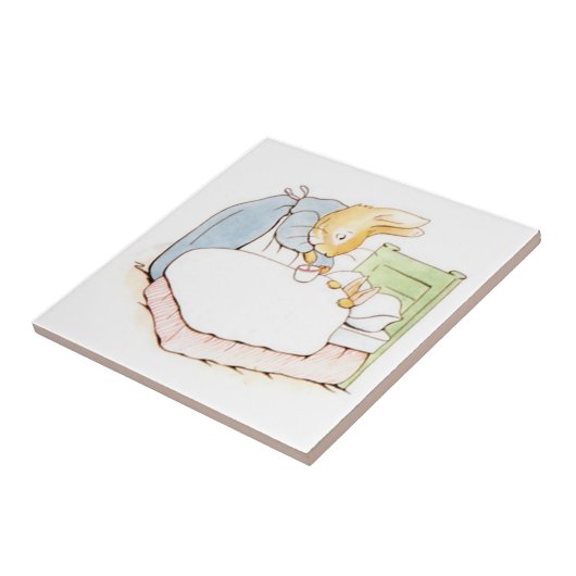 Peter Rabbit in Bed (wird von seiner Mutter Gefütt Fliese (Seite)
