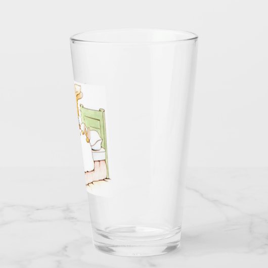 Peter Rabbit in Bed (wird von seiner Mutter Gefütt Glas (Links)