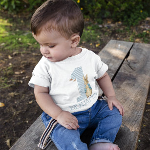 Peter Rabbit   Junge zum ersten Geburtstag mit Nam Baby T-shirt