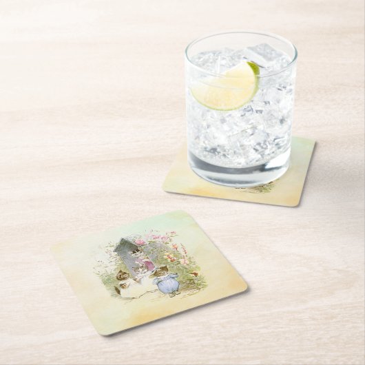 Peter Rabbit (Katzen) Rechteckiger Pappuntersetzer (Vor Ort)