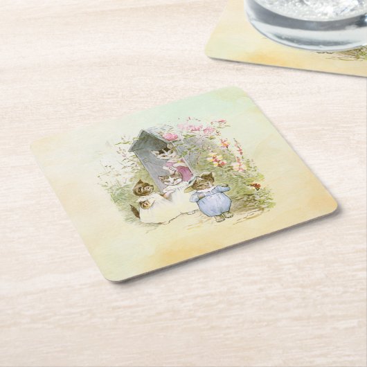 Peter Rabbit (Katzen) Rechteckiger Pappuntersetzer (angewinkelt)