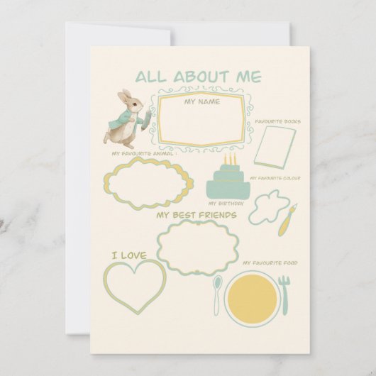 Peter Rabbit Kindergeburtstag & Game Einladung (Rückseite)