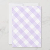 Peter Rabbit Lila Baby Shower Dankeskarte (Rückseite)