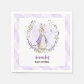 Peter Rabbit Lila Baby Shower Serviette (Vorderseite)