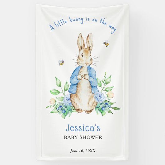 Peter Rabbit Little Bunny Baby Shower Banner (Vertikal)