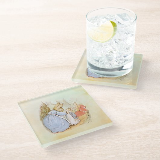 Peter Rabbit (Mama) Glasuntersetzer (Schrägansicht)