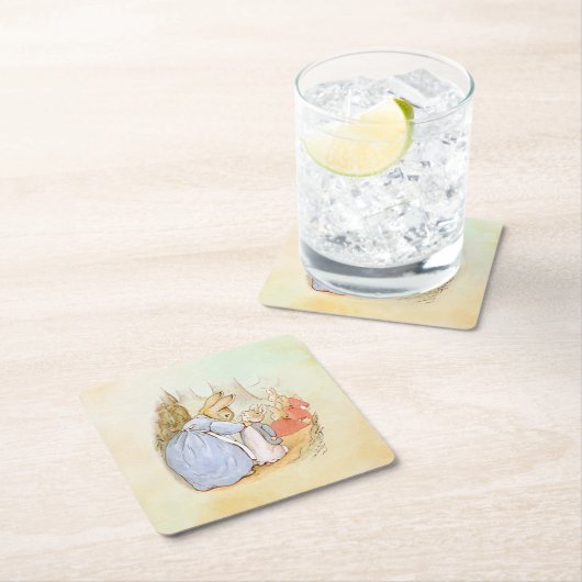 Peter Rabbit (Mama) Rechteckiger Pappuntersetzer (Vor Ort)