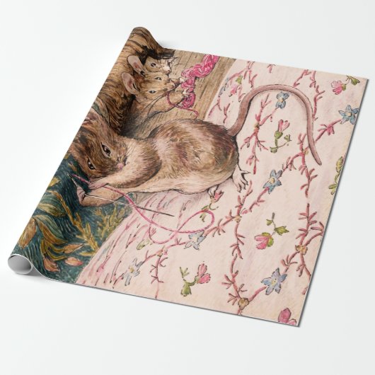 Peter Rabbit (Mäuse, die die Nadel einfädeln) Gewe Geschenkpapier (Ungerollt)