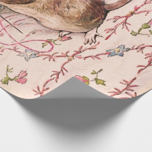 Peter Rabbit (Mäuse, die die Nadel einfädeln) Gewe Geschenkpapier (Ecke)