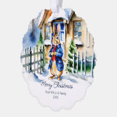 Peter rabbit Merry Christmas Foto Ornament Karte (Links)