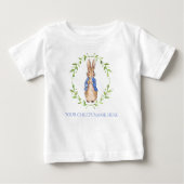 Peter Rabbit mit Kindernamenpersonalisierung Baby T-shirt (Vorderseite)