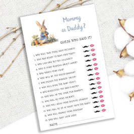 Peter Rabbit Mommy oder Daddy Baby Shower Game