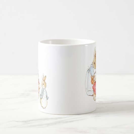 Peter Rabbit Mutter sagt "Auf Wiedersehen" und sen Kaffeetasse (Mittel)