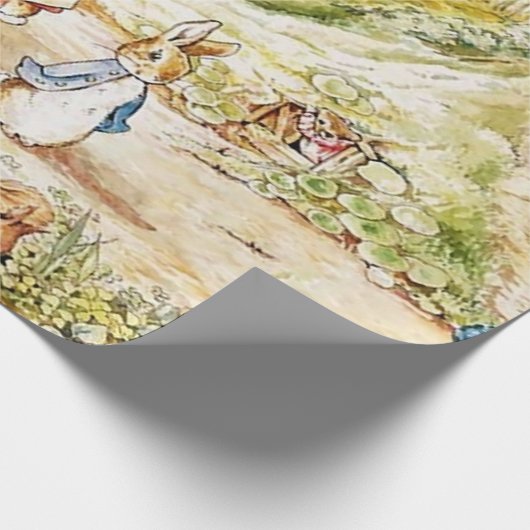 Peter Rabbit Nachbarschaft von Beatrix Potter Geschenkpapier (Ecke)
