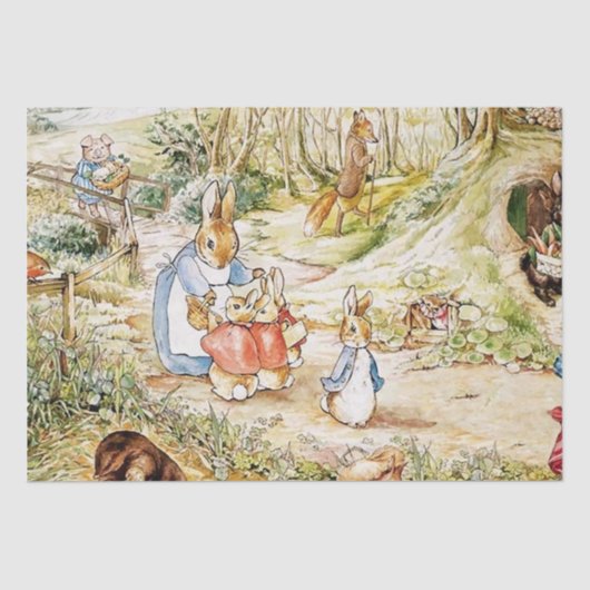 Peter Rabbit Nachbarschaft von Beatrix Potter Seidenpapier (Vorderseite)