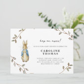 Peter Rabbit Niedlich Baby Shower Einladung (Stehend Vorderseite)
