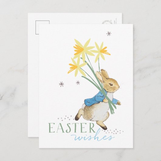 Peter Rabbit | Osterwünsche Feiertagspostkarte (Vorne/Hinten)